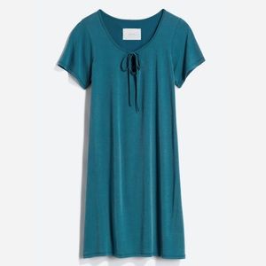 Teal T-Shirt Dress with optional Tie neck Sz XXL